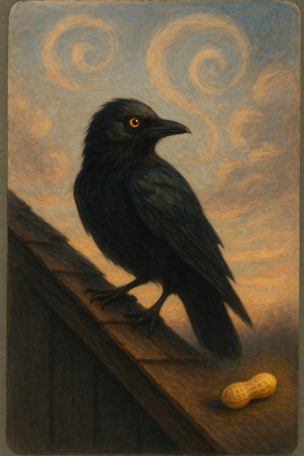 Odin the crow on a rooftop in Milton Keynes